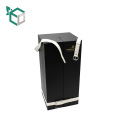 Cheap Black fake leather paperboard wine bottle box